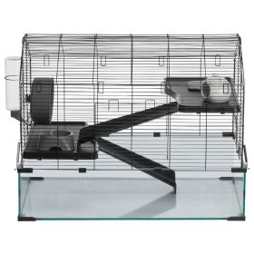 VEVOR Hamster Cage, 360° Viewing Transparent Hamster Habitats, Small Animal Cage, 29.5 x 17.3 x 24 in, Ventilated Pet Mouse Cages with Water Bottle